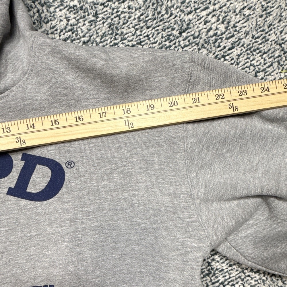 NYPD Men's Gray Pullover Hoodie Fleece Graphic Logo Pockets Drawstring M - Picture 11 of 13